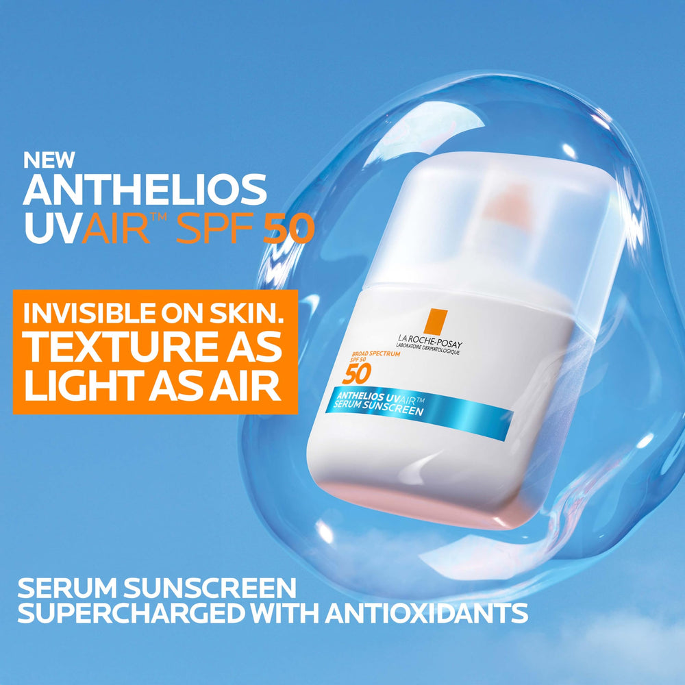 La Roche-Posay Anthelios UV Air texture highlights airy, non-greasy sunscreen on skin