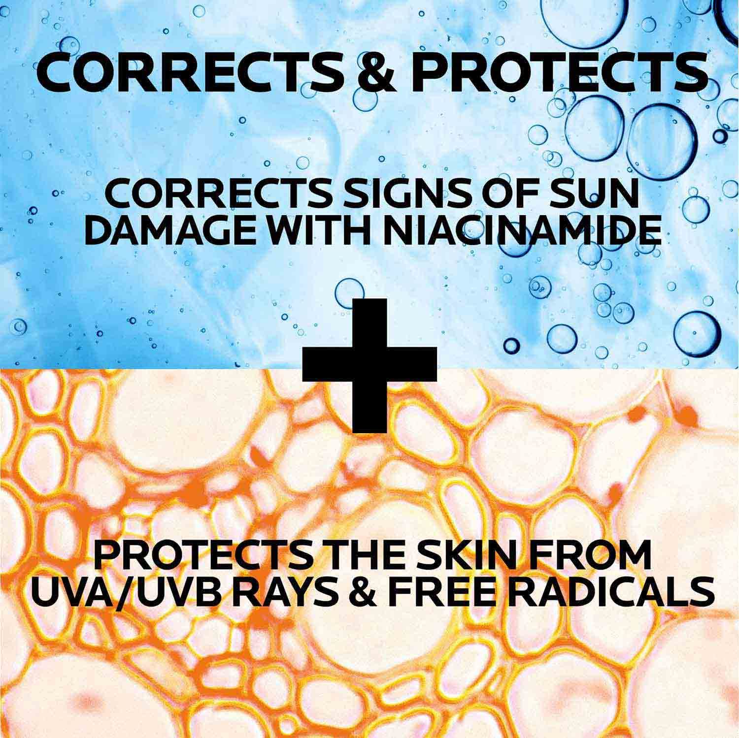 No-shine finish on skin after sunscreen application