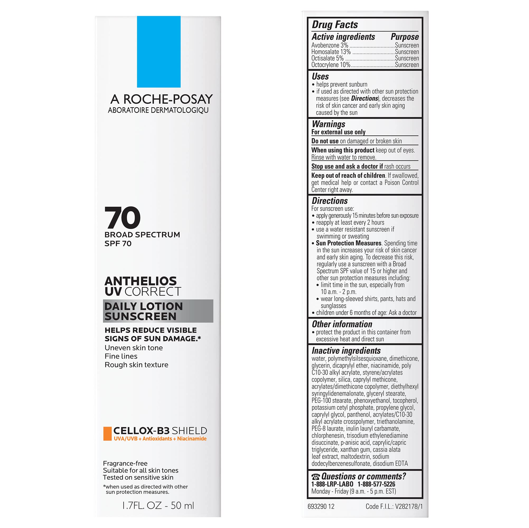 Anthelios UV Correct sunscreen tube close-up showing lightweight, non-greasy finish