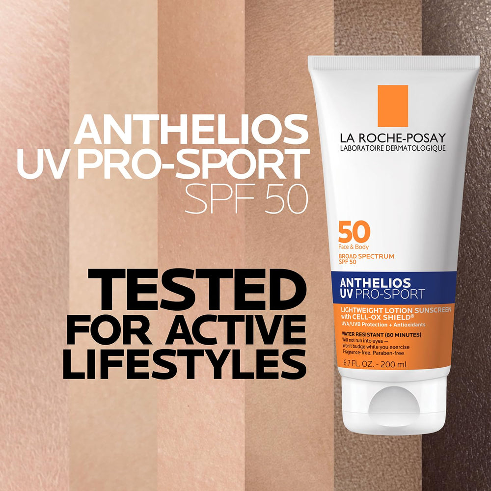 La Roche-Posay Anthelios UV Pro-Sport non-drop formula prevents running into eyes during workouts.