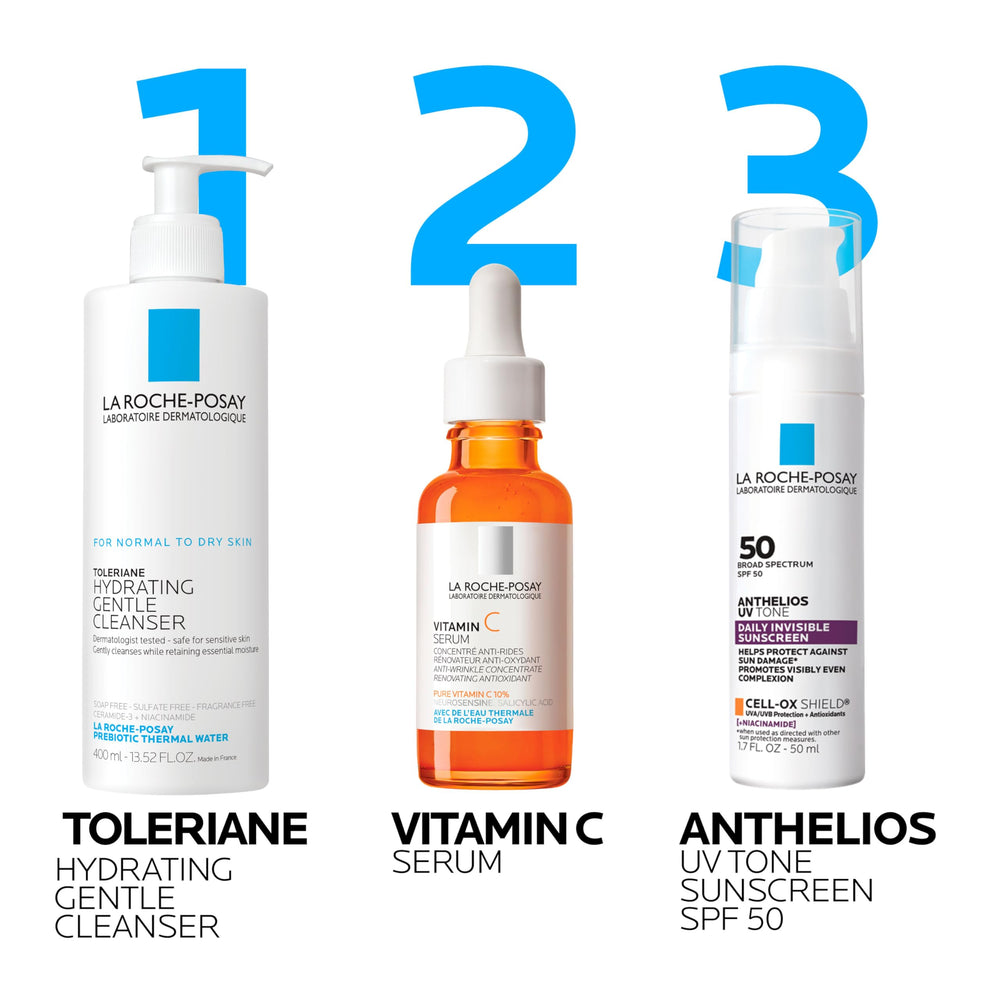 La Roche-Posay Anthelios UV Tone packaging highlights broad-spectrum protection.