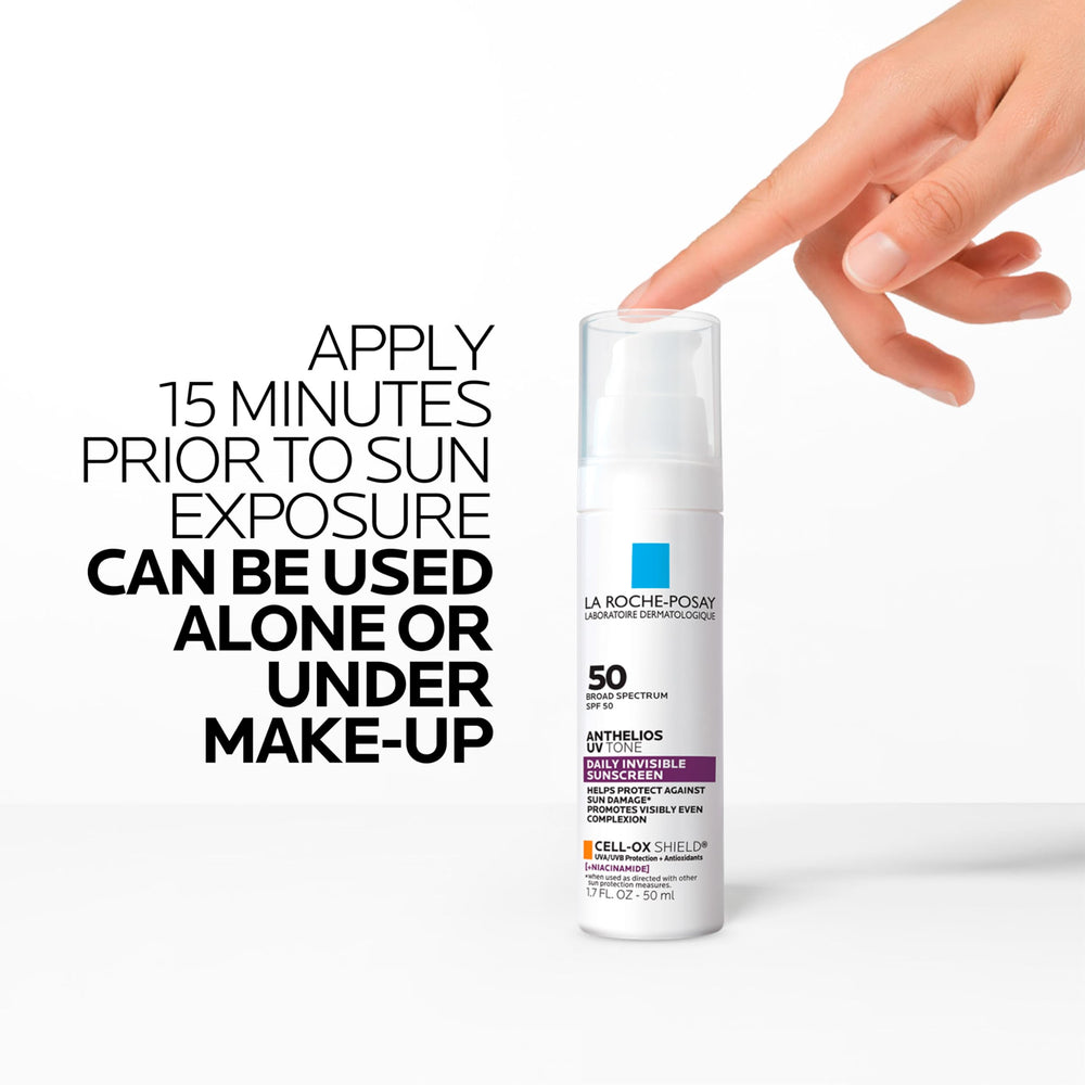 La Roche-Posay Anthelios UV Tone sunscreen blends universally across tones.