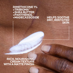 Face and body application shows balm used as a barrier for dry areas