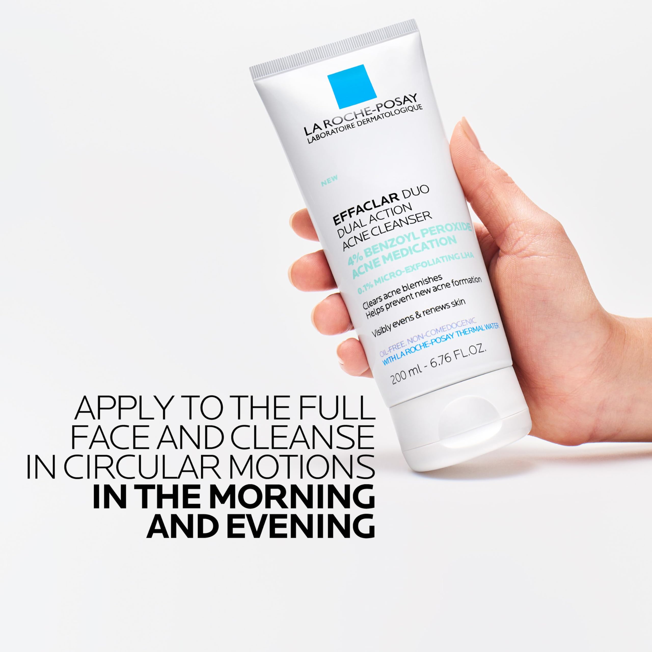 Close view of a blemish-control moment with Effaclar Dual for clearer skin.