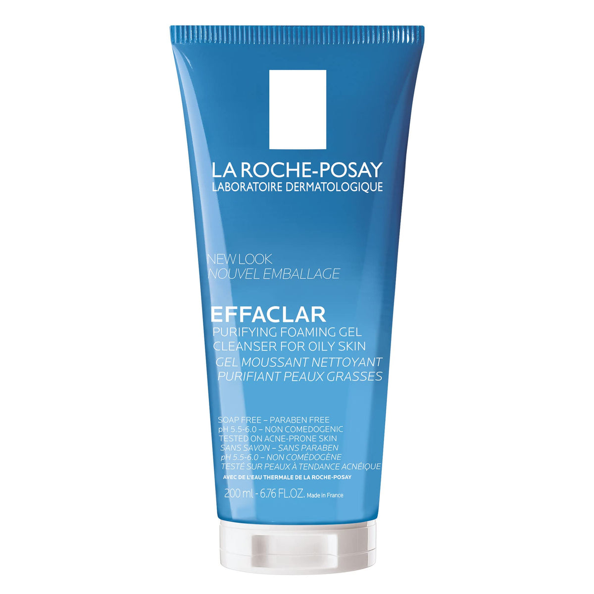 La Roche-Posay Effaclar foaming gel cleanser bottle front for oily skin.