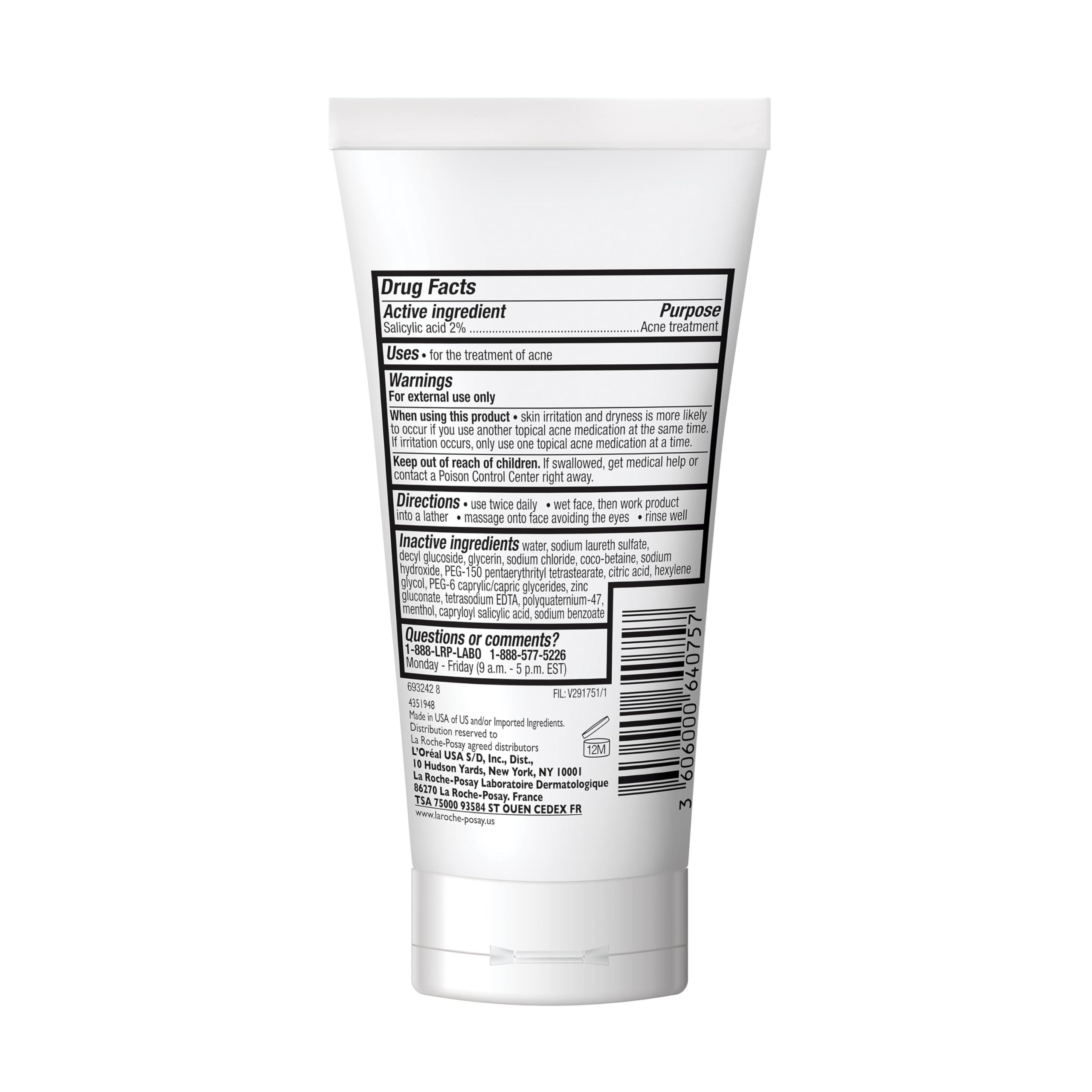 La Roche-Posay Effaclar gel envase práctico para dosificación diaria.