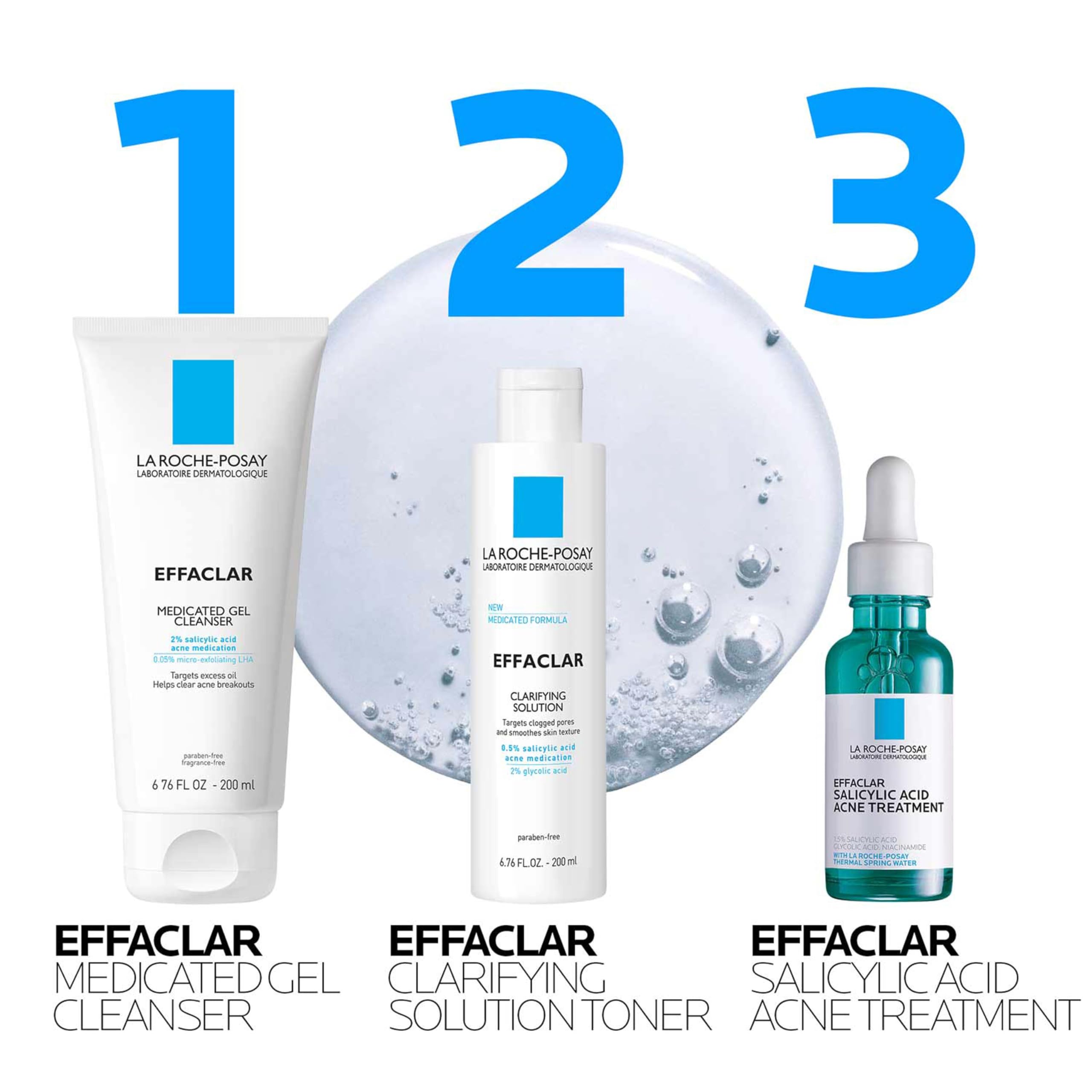 La Roche-Posay Effaclar gel probado dermatológicamente para piel sensible.