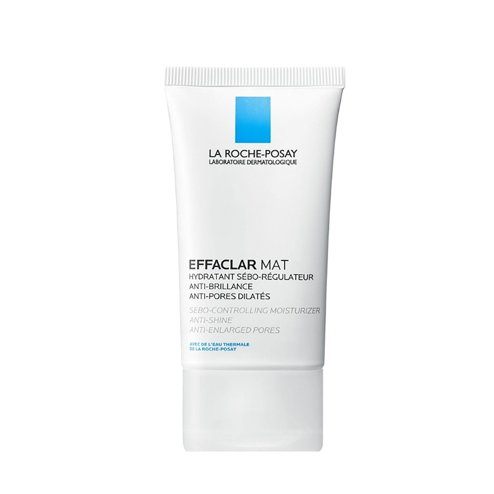 La Roche-Posay Effaclar Mat bottle closeup highlights oil-control for a matte finish.