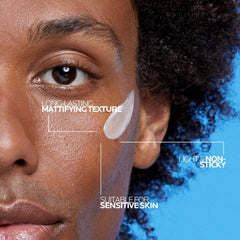 Effaclar Mat texture closeup demonstrates a light, absorbent feel for shiny skin control.