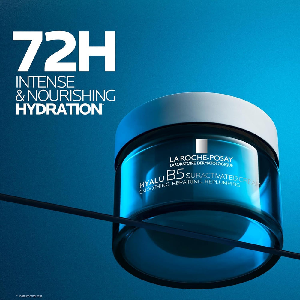 Evening skincare with Hyalu B5 cream on the neck