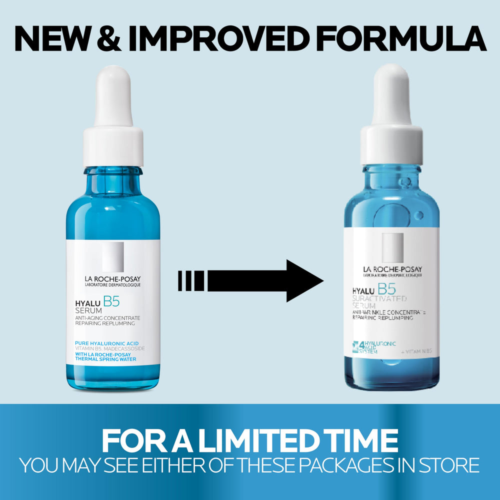 La Roche-Posay Hyalu B5 product beside water droplets evokes refreshing hydration