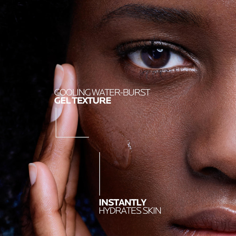 La Roche-Posay Hyalu B5 Water Gel close-up shows light, non-greasy texture.