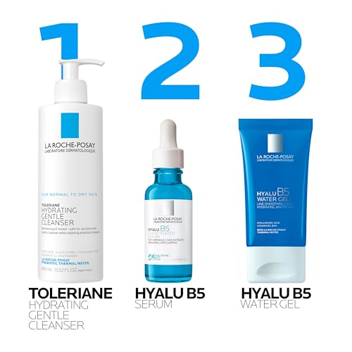 La Roche-Posay Hyalu B5 Water Gel texture close-up shows refreshing cooling sensation.