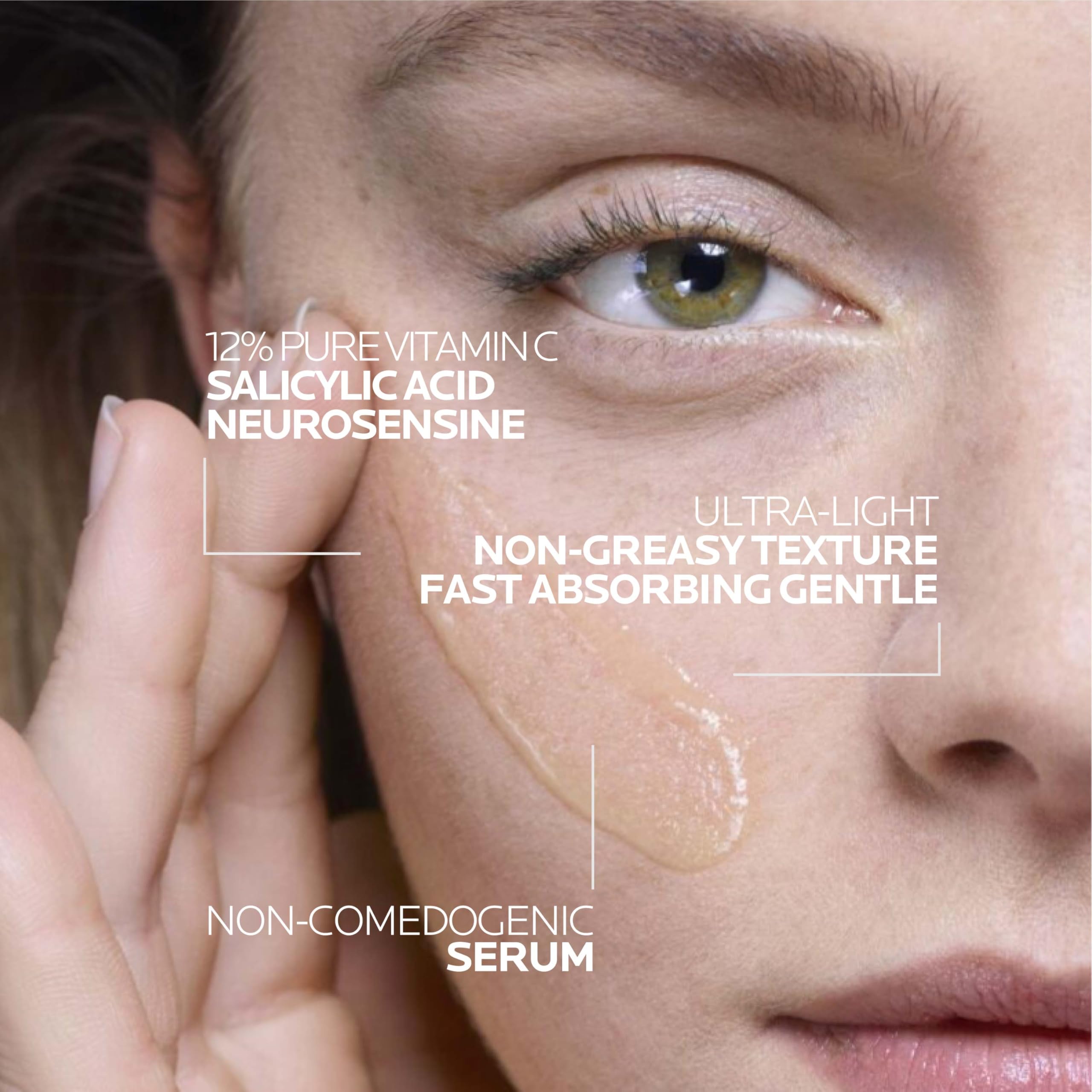 La Roche-Posay serum with hyaluronic acid emphasizing hydration.