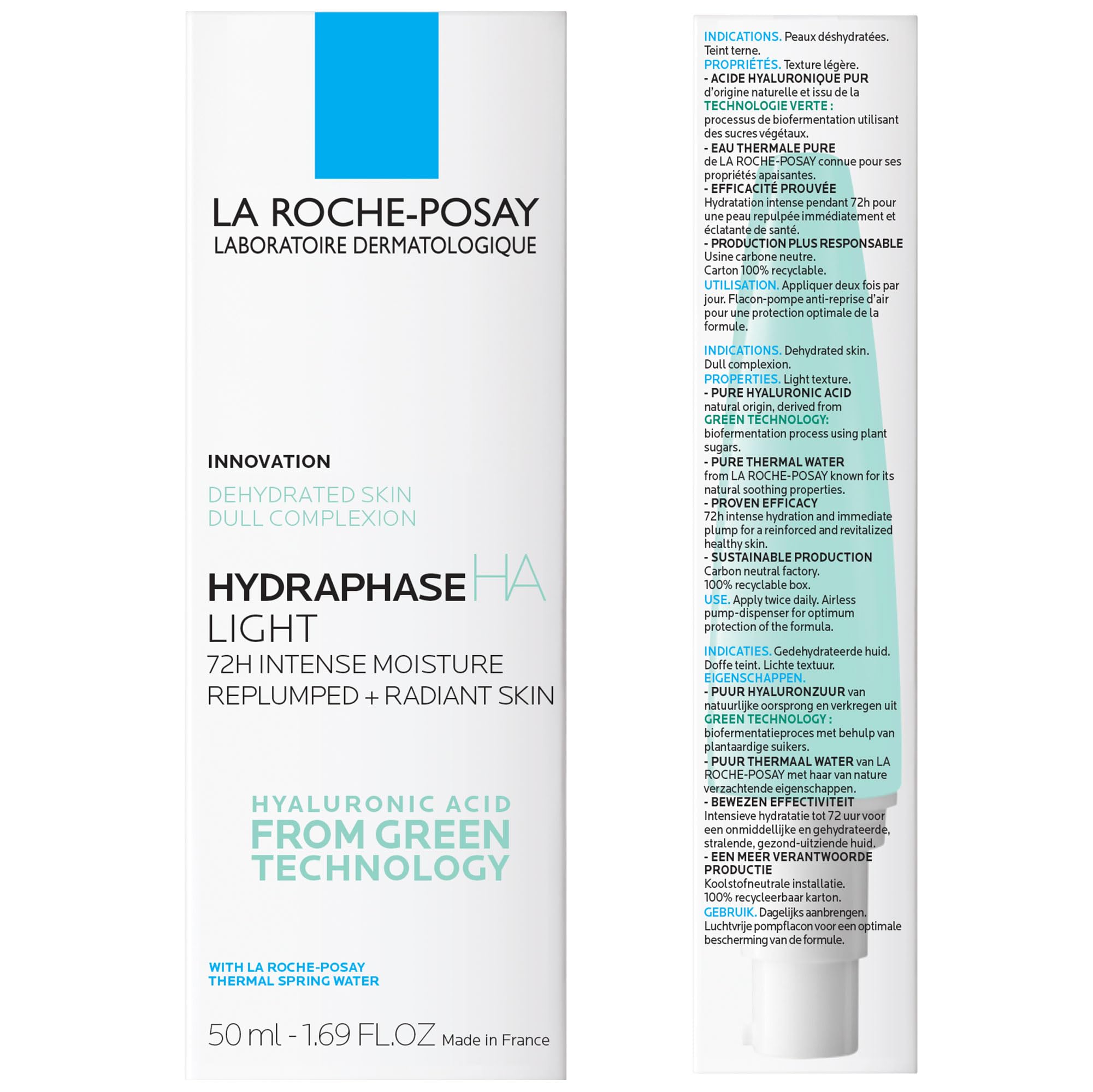 Airless dispensing visual of Hydraphase HA Light preserving freshness.