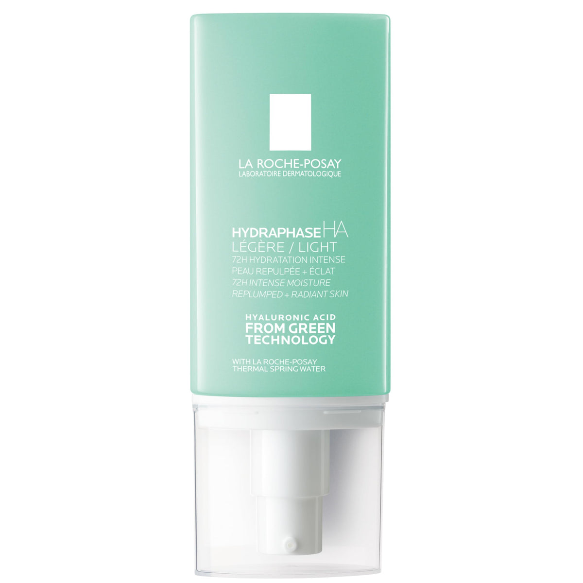 La Roche-Posay Hydraphase HA Light bottle pump demonstrating long-lasting hydration.