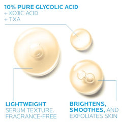 Close-up of kojic acid ingredients suggesting discoloration reduction.