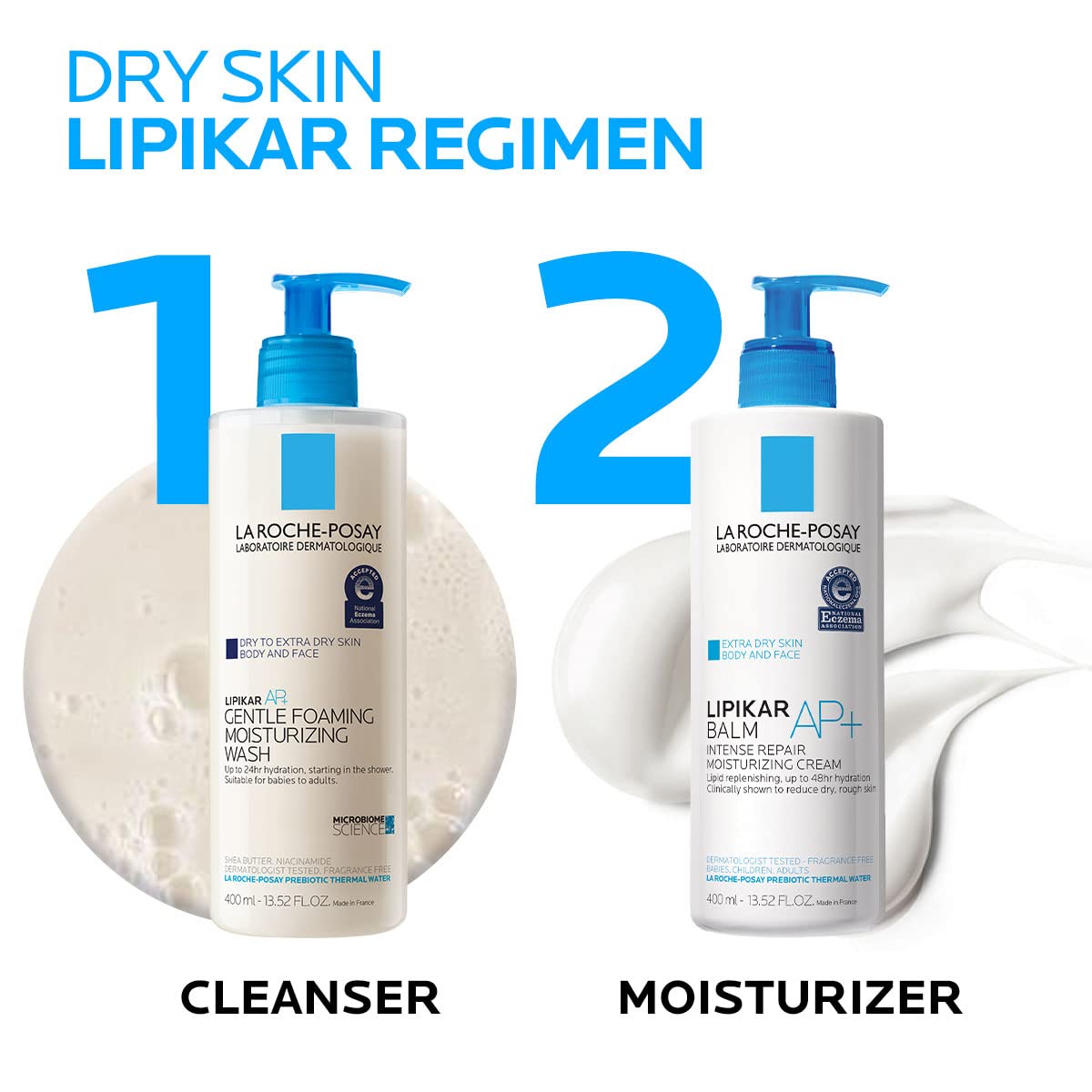 Piel suave e hidratada tras el lavado con Lipikar AP+.