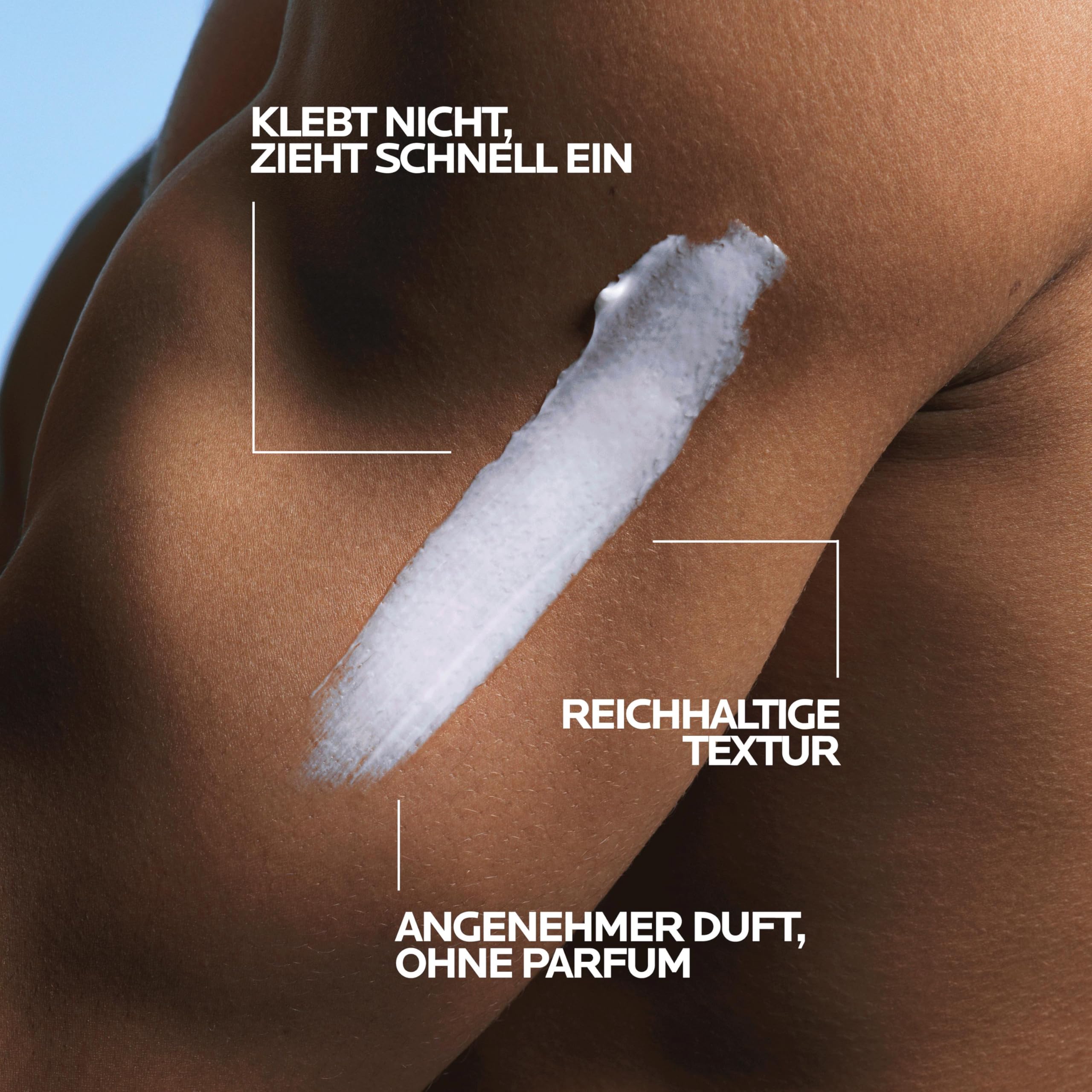 Lipikar Urea 10% application on arm demonstrates quick absorption.
