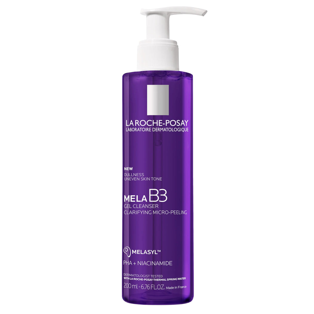 La Roche-Posay Mela B3 Gel Cleanser bottle front for brightening daily cleanse.