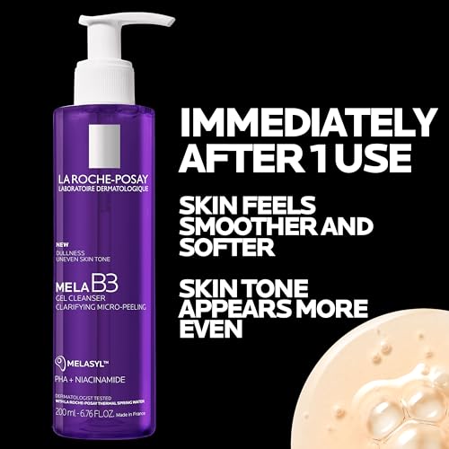 La Roche-Posay Mela B3 Gel Cleanser foamy lather enhances refreshing cleanse.