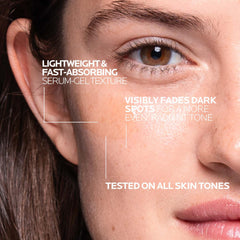 Close-up texture of Mela B3 Serum ready for quick absorption.