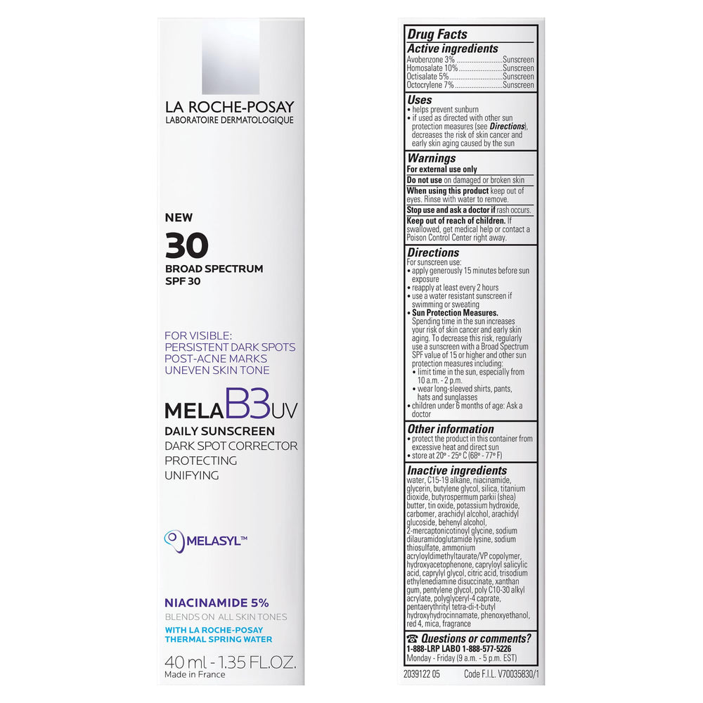 La Roche-Posay Mela B3 SPF 30 brand packaging closeup