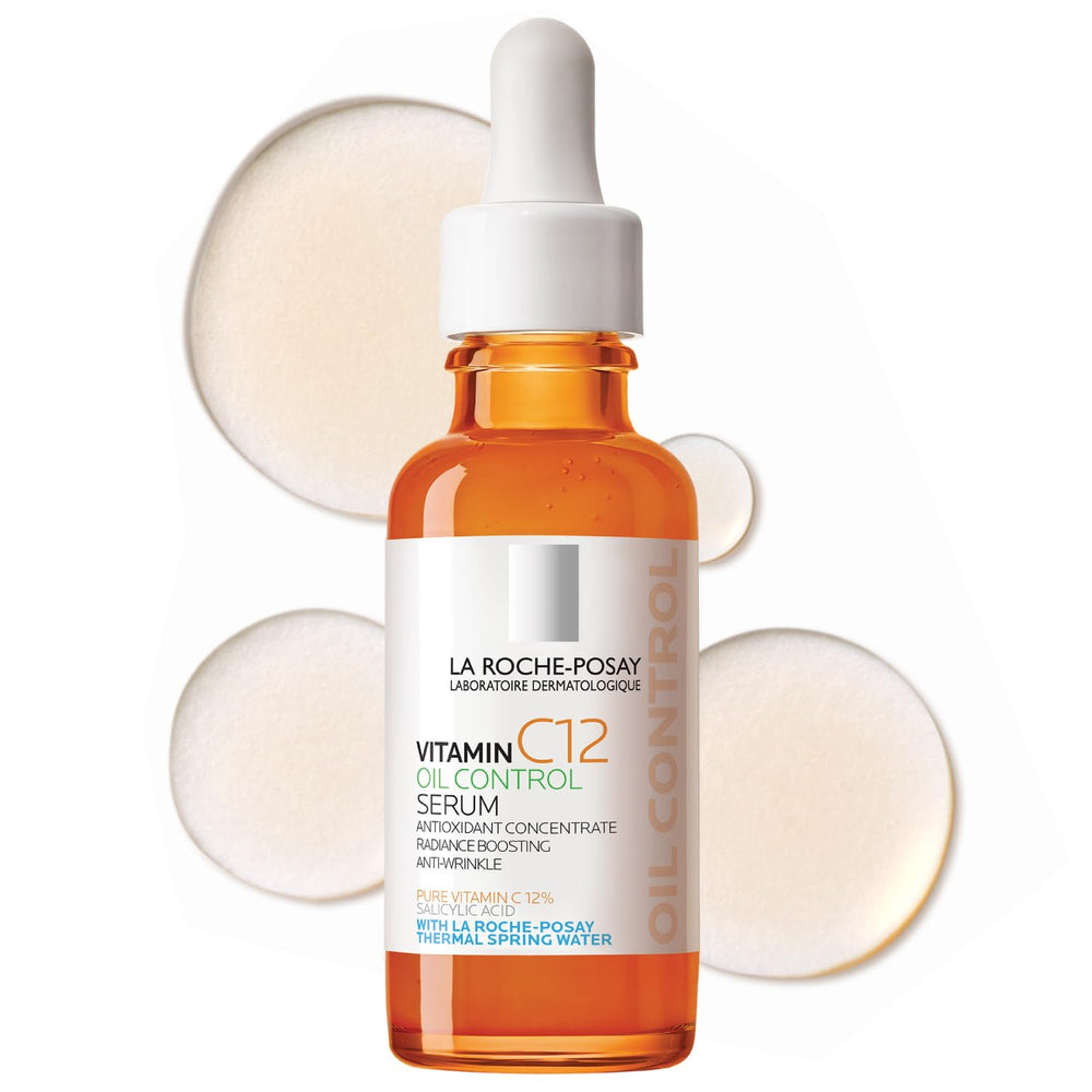 La Roche-Posay Pure 12% Vitamin C Serum bottle with pump for easy daily application and glow.