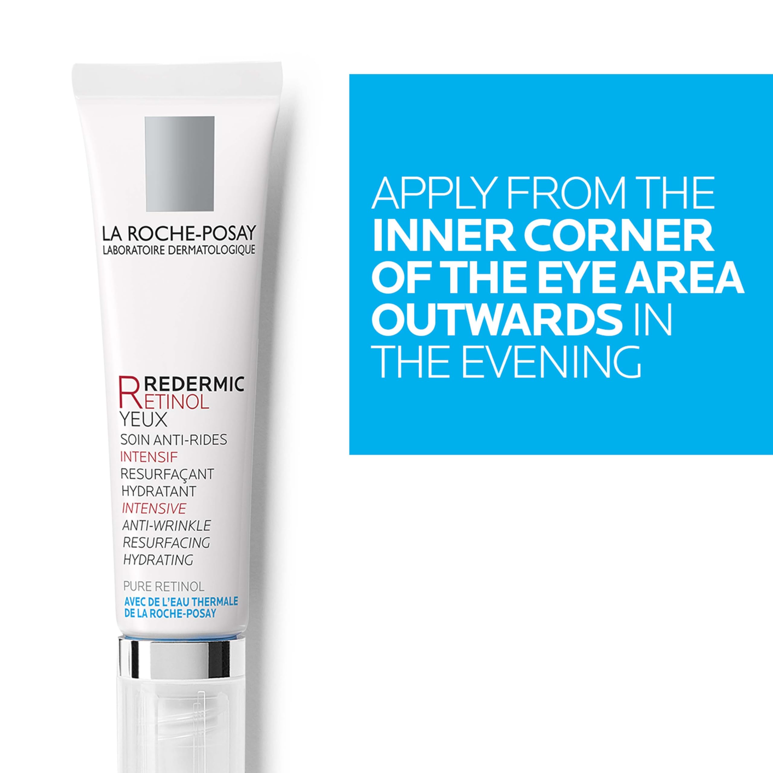 Gentle eye-area care around the eye contours with Redermic R Eyes.