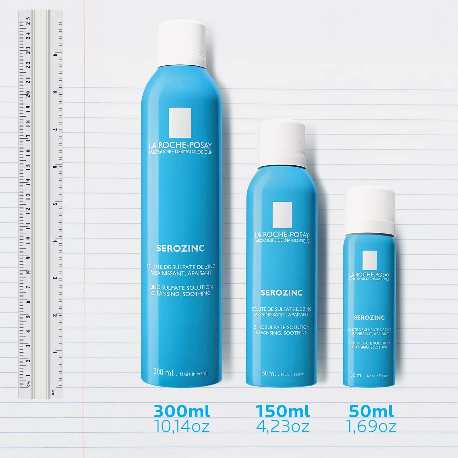 La Roche-Posay Serozinc envase de 150 ml, práctico para retoques durante el día