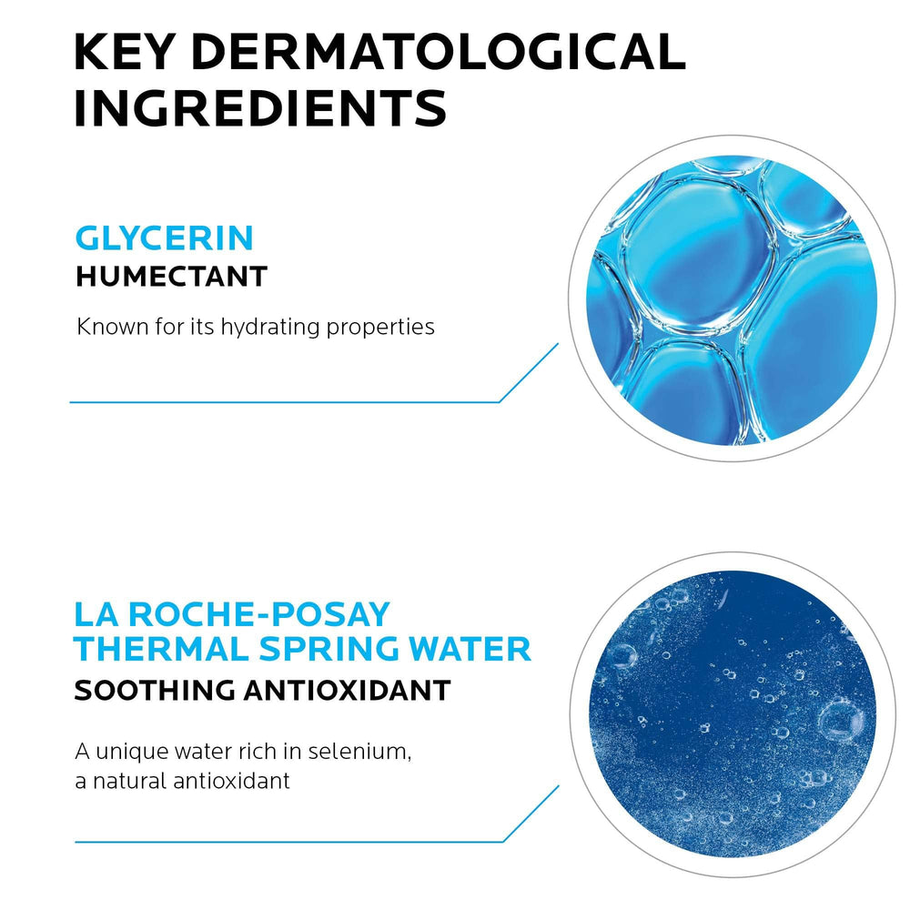 Fragrance-free packaging of La Roche-Posay Toleriane cleanser shown.