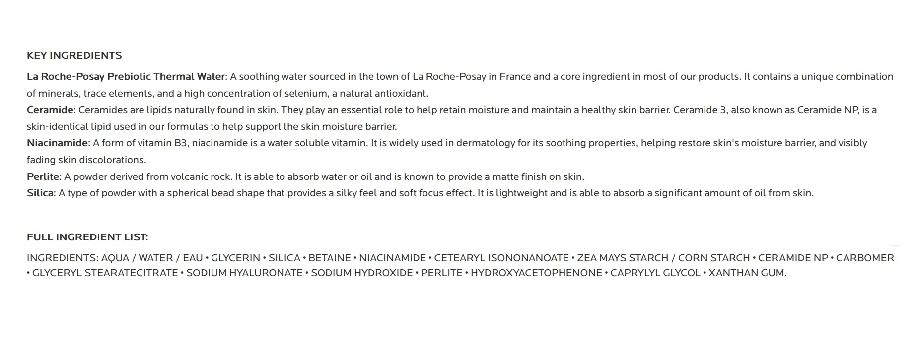 La Roche-Posay Toleriane Double Repair Matte niacinamide for even tone