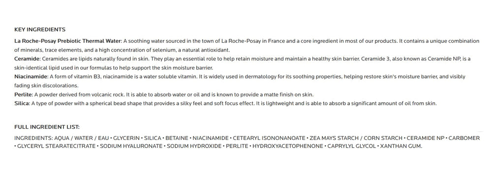 La Roche-Posay Toleriane Double Repair Matte niacinamide for even tone