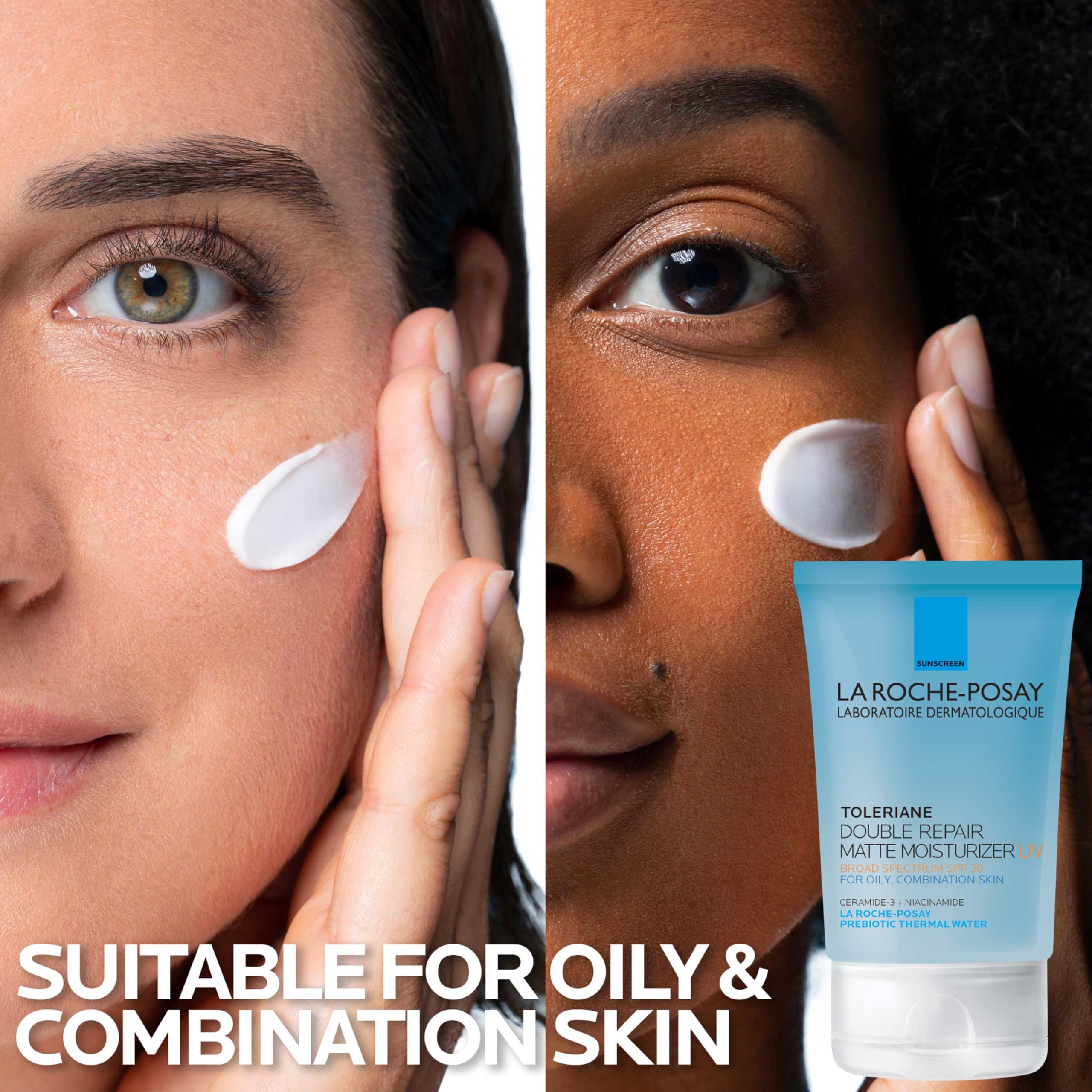 La Roche-Posay Toleriane Double Repair Matte SPF 30 matte finish on skin.