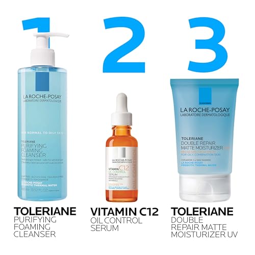 La Roche-Posay Toleriane Double Repair Matte SPF 30 oil-free moisturizer for pore control.