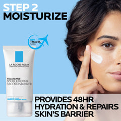 Close-up of Toleriane Hydrating Gentle Cleanser texture for gentle cleansing.