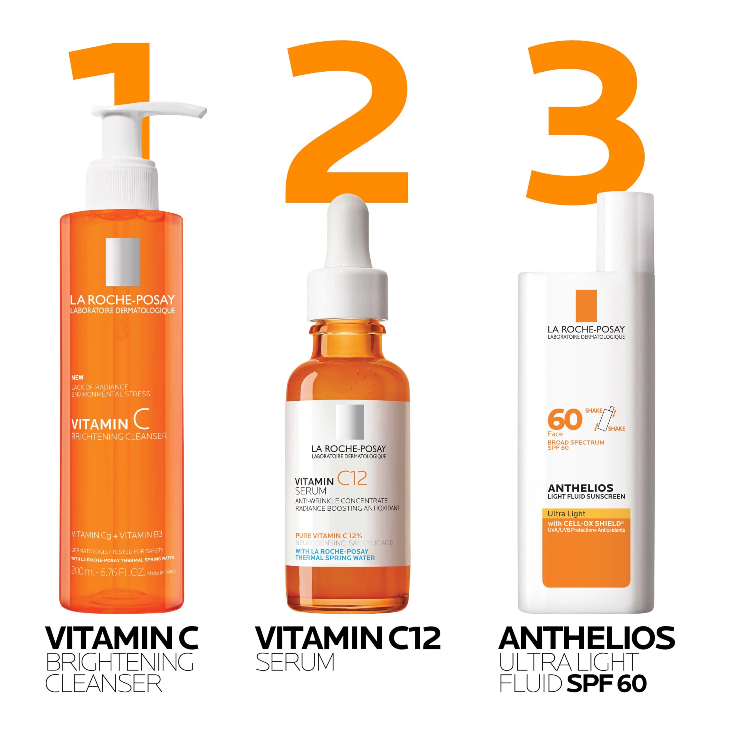 La Roche-Posay Vitamin C Brightening Face Wash application step — simple cleansing routine.