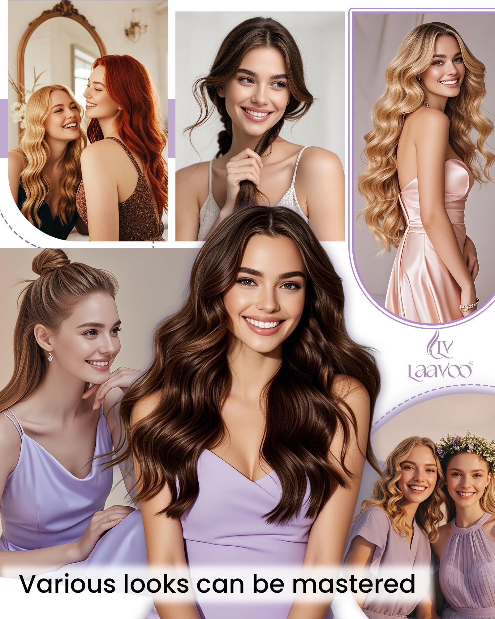 LaaVoo silky-straight 18-inch texture for a polished finish