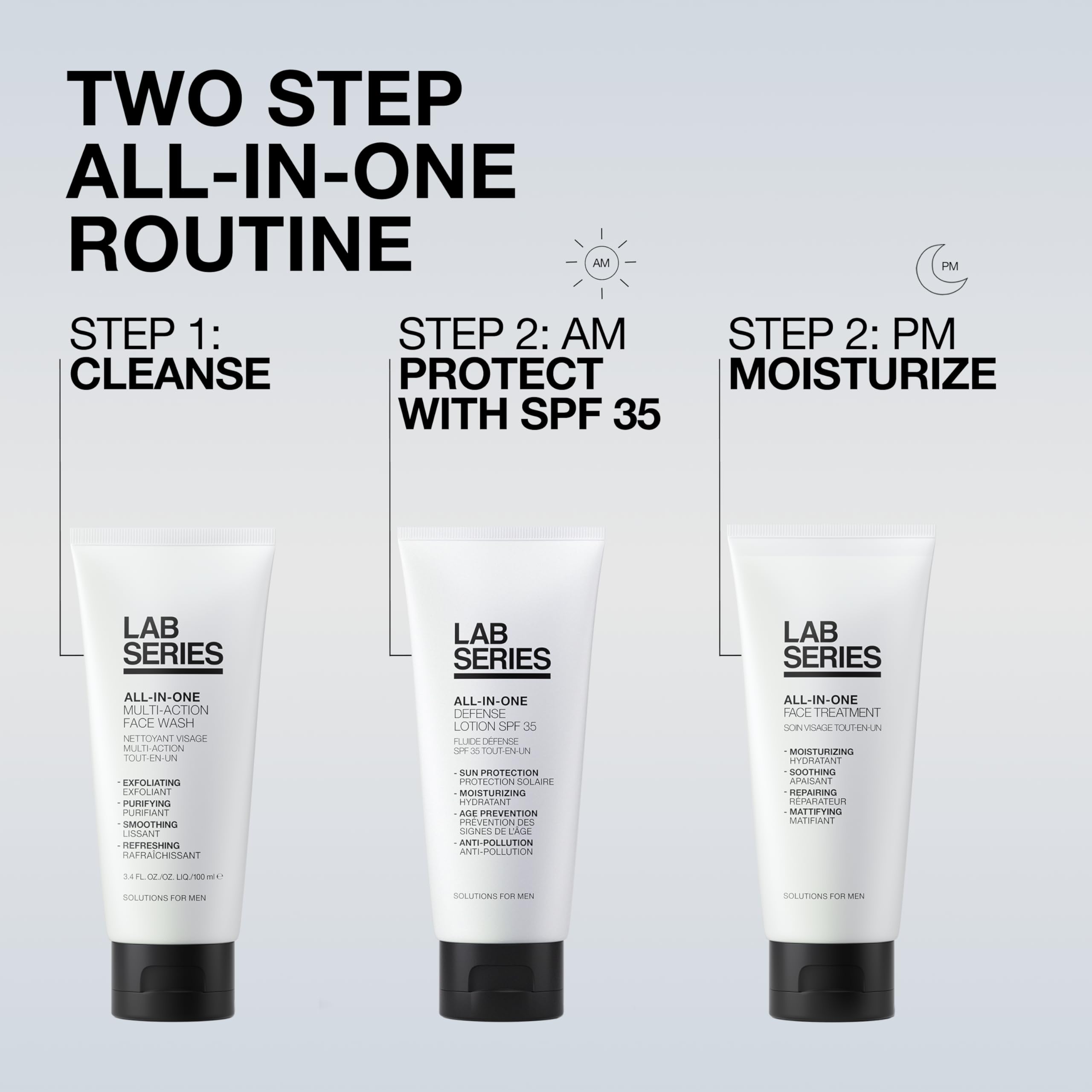 Lab Series all-in-one face wash for pre-shave use softening facial hair