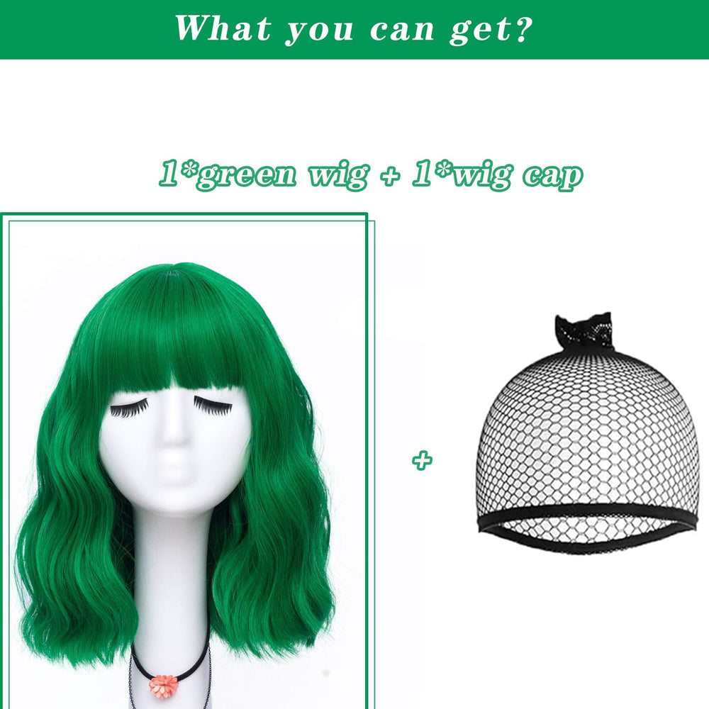 LABEAUTÉ mint-green wig ideal for cosplay or Halloween looks.