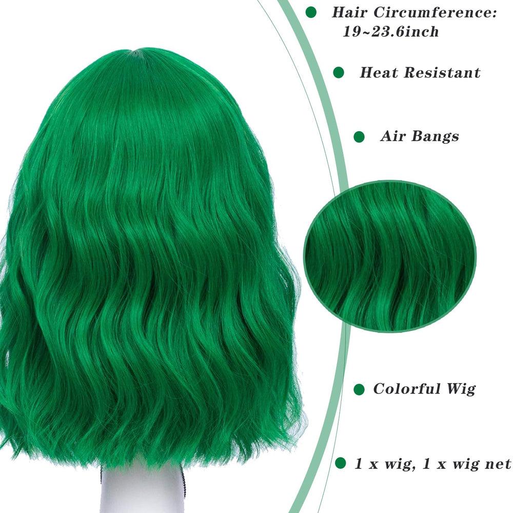 LABEAUTÉ mint-green wig with heat-resistant fiber for styling up to 180°C.