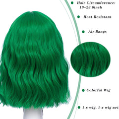 LABEAUTÉ mint-green wig with heat-resistant fiber for styling up to 180°C.