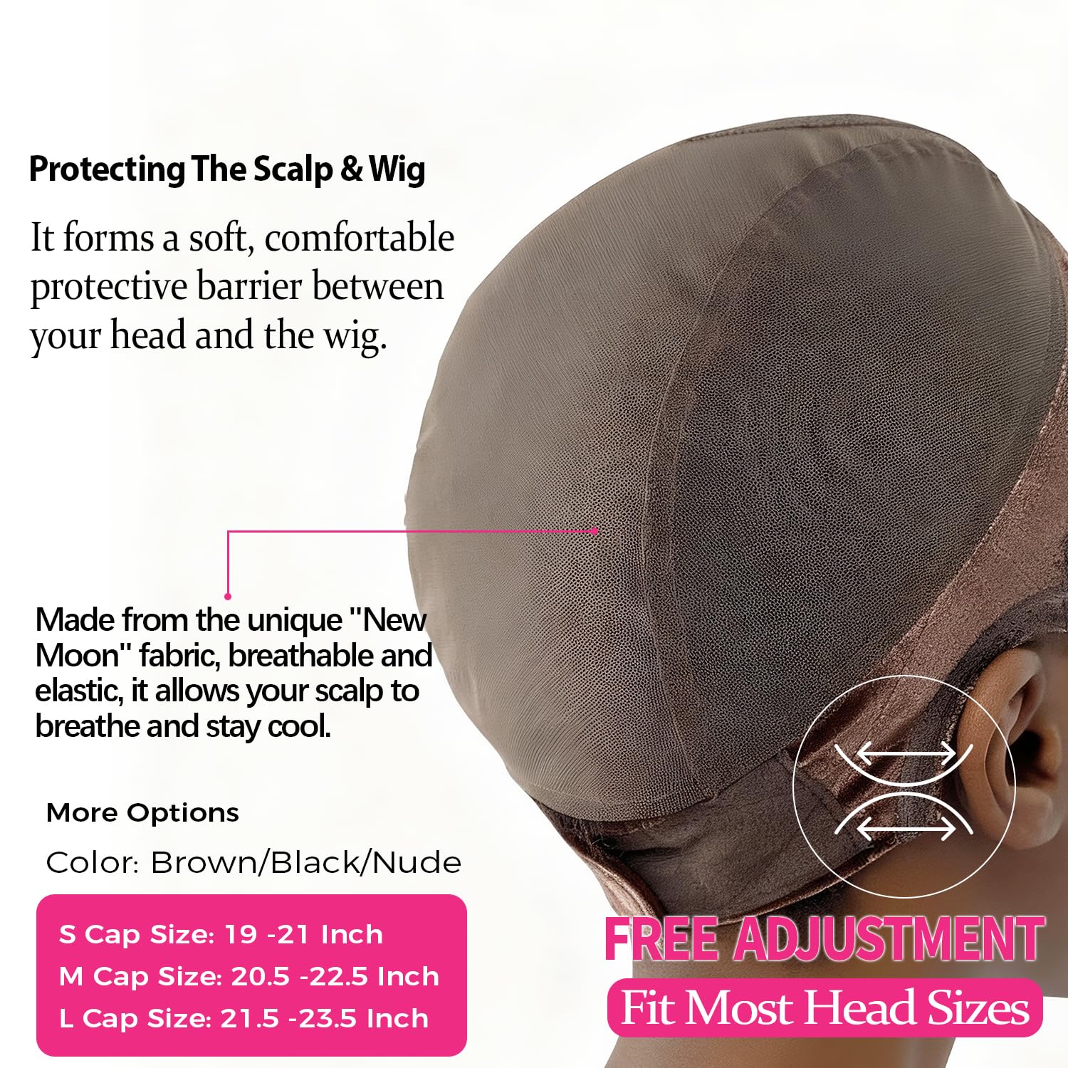 Labhairs wig cap colors brown nude black blend seamlessly with wigs.