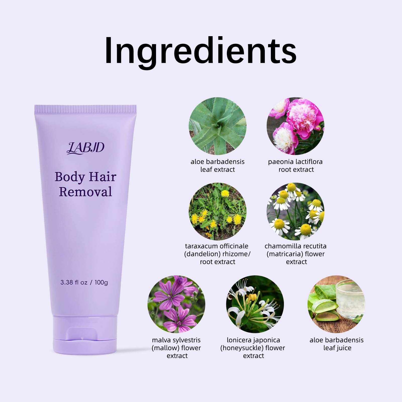 LABJD gentle formulation close-up highlights sensitive-skin friendly formula.