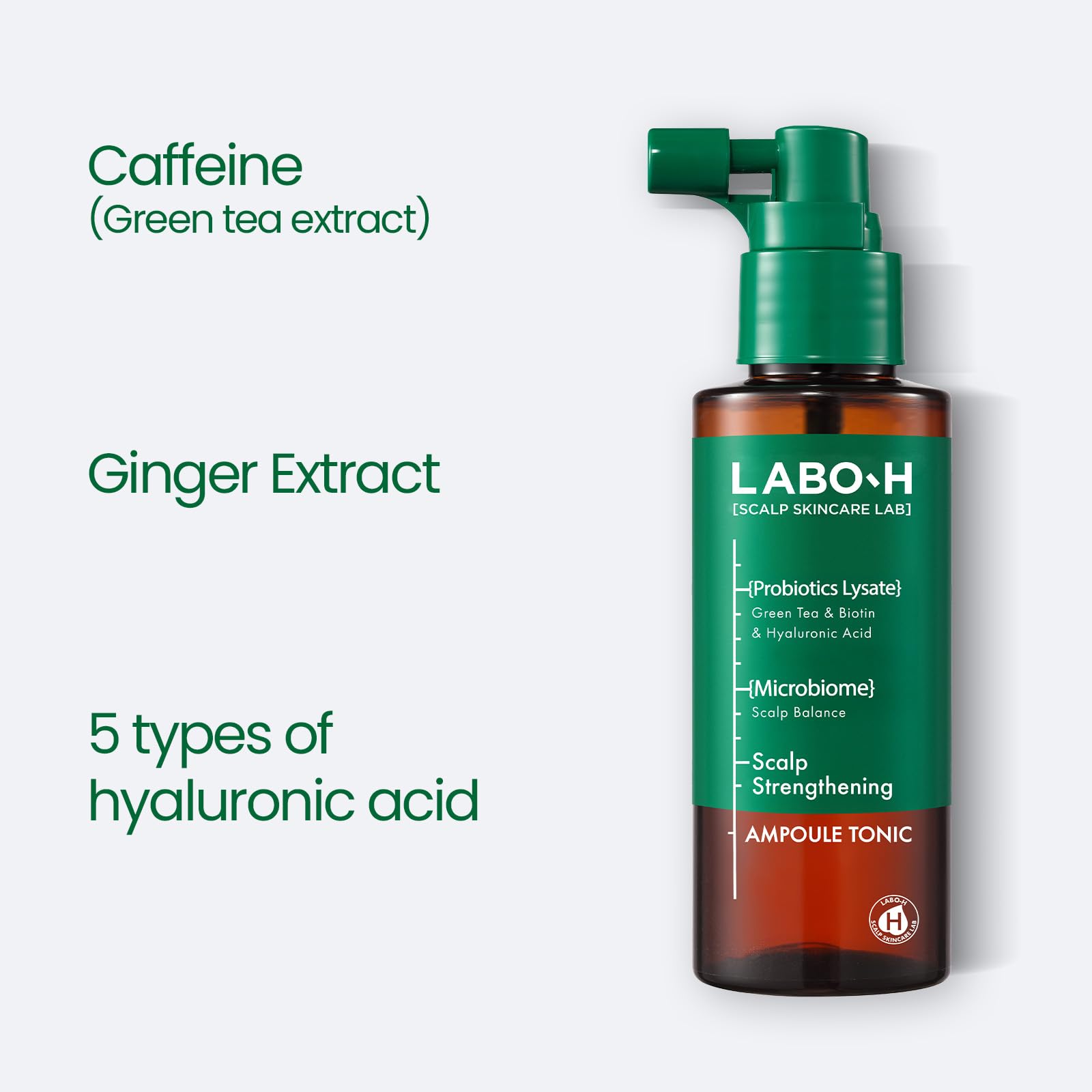 LABO-H rosemary peppermint aroma revives senses while refreshing roots.