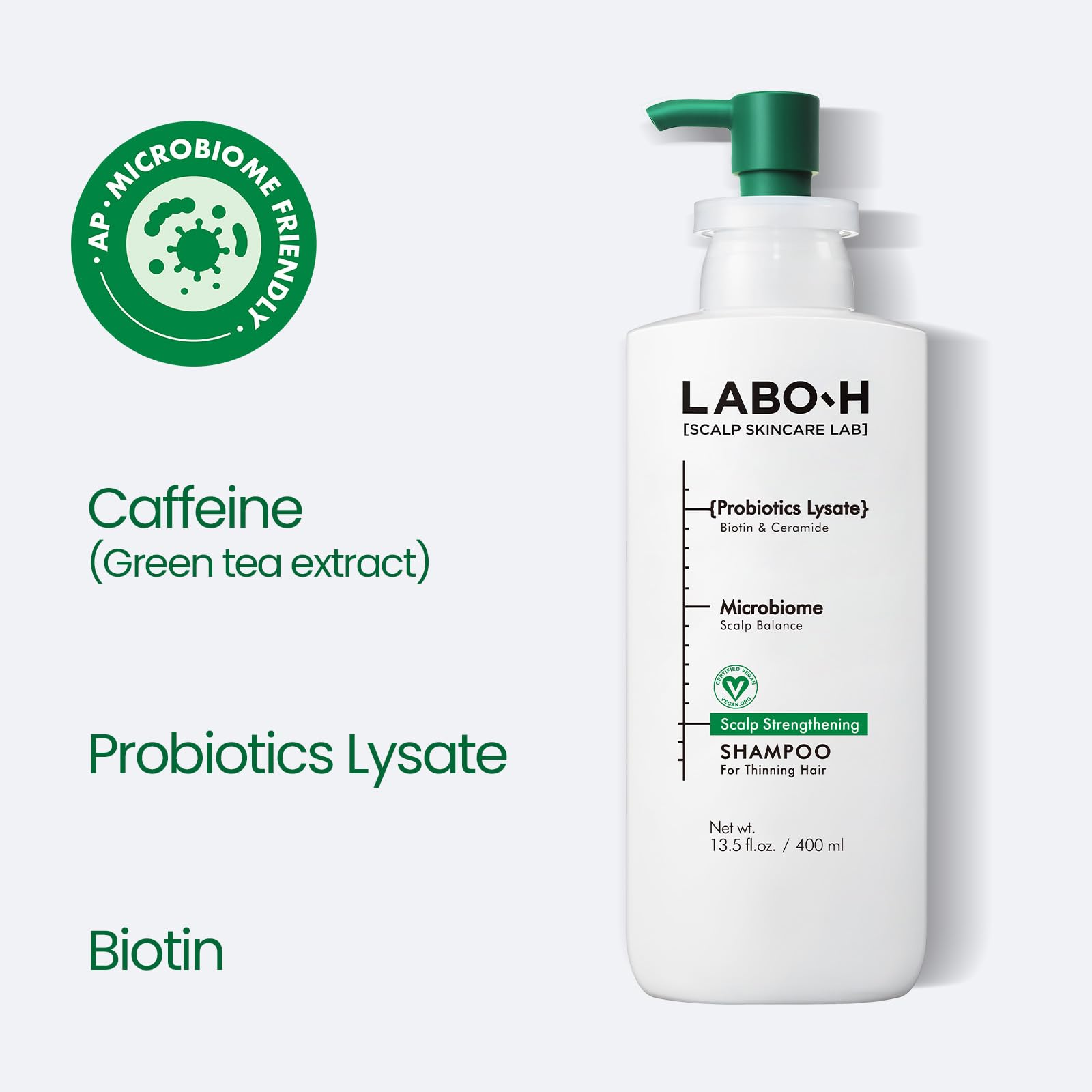 LABO-H Scalp Strengthening Shampoo pump-dispense for convenient daily use