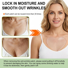 LABOLOW overnight chest care patch applied before sleep to support firmer, smoother texture.