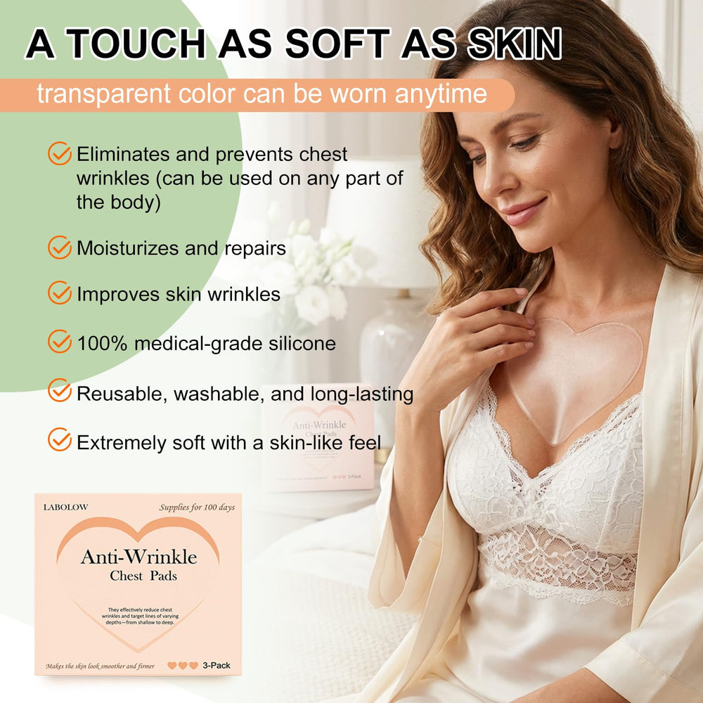 LABOLOW silicone patches demonstrate easy nightly application for convenient care.