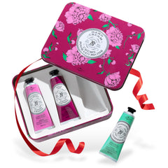 La Chatelaine gift set front packaging showcasing luxurious hand creams for travel