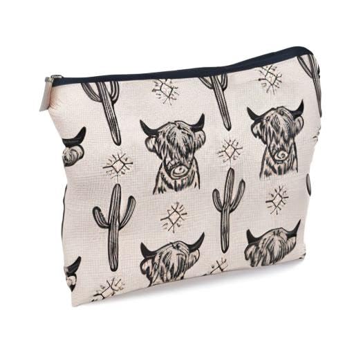 Lacosu Western Cow makeup bag gift-ready design for holidays and gifting.